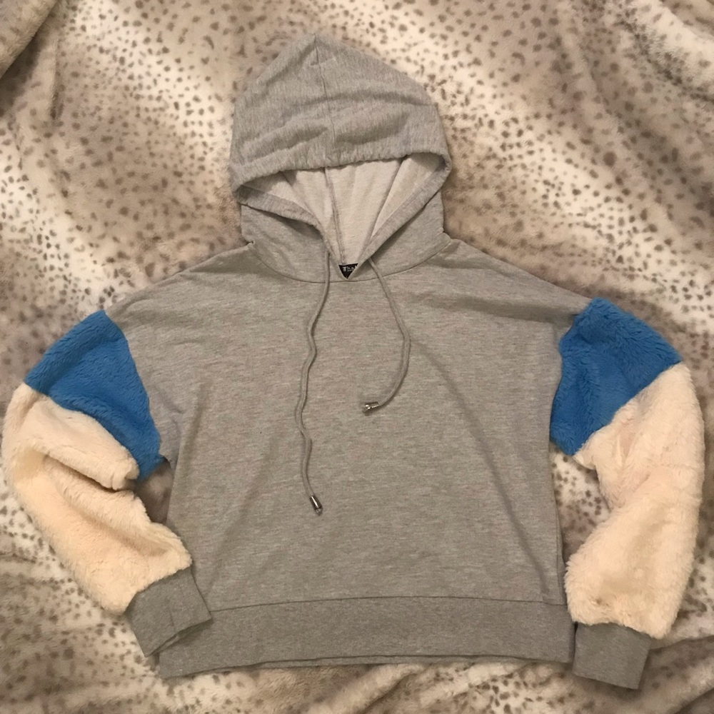 Fuzzy Sleeve Hoodie Size L